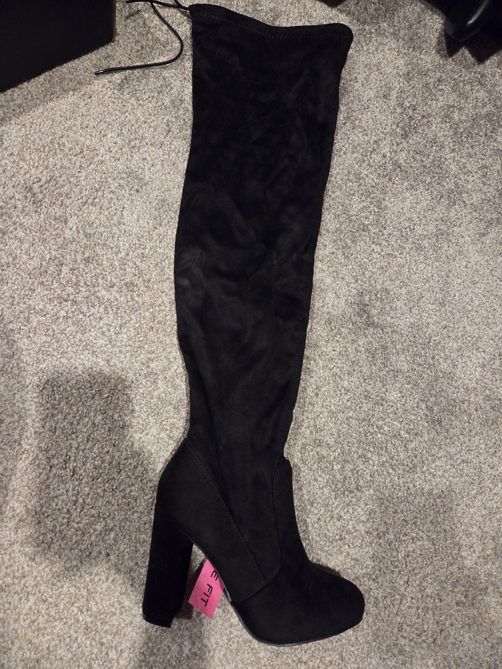 Fashion Nova Black Over-the-Knee Block Heel Boots
